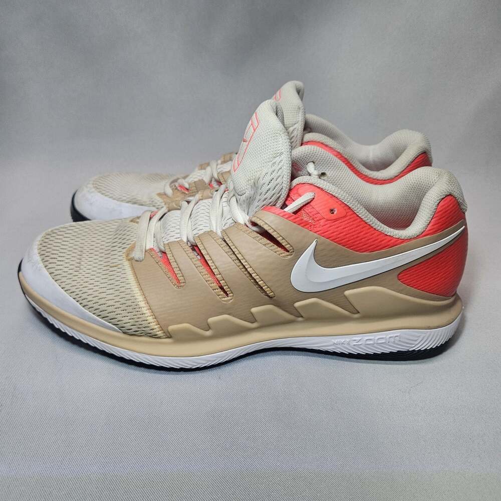 Nike Air Zoom Vapor X HC Bio Beige Crimson Tennis Shoes Men's Sz 11.5 AA8030-201
